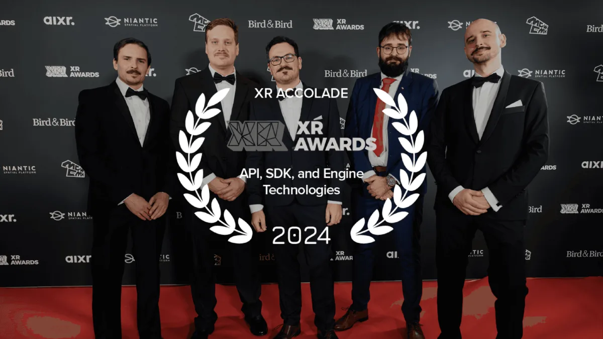augg.io team receiving the XR Accolade at the 8th International AIXR XR Awards